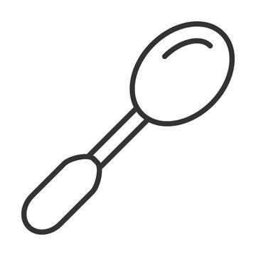 Spoon Icon Outline Style. Vector Illustration Design
