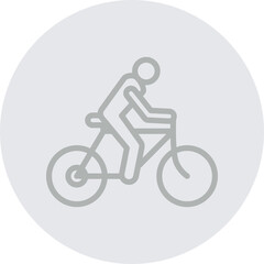 Fototapeta premium Bicycle Ride Vector Line Grey Circle Grey