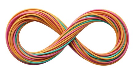 Colorful Infinity Symbol Composed of Twisted Cables
