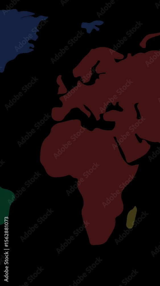 Poster animation of networks of connections with icons over world map