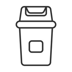 Garbage Bin Icon Outline Style. Vector Illustration Design