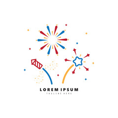  fire work logo icon vector template illustration