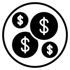 monetizing glyph icon