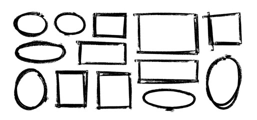 Set of Grunge Brush strokes , Paintbrush Grunge design elements, Hand drawn Grunge texture, horizontal text box backgrounds vector illustrato