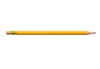 A yellow pencil isolated on transparent background is a classic writing tool