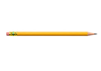 A yellow pencil isolated on transparent background is a classic writing tool