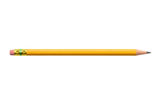 A yellow pencil isolated on transparent background is a classic writing tool - Powered by Adobe