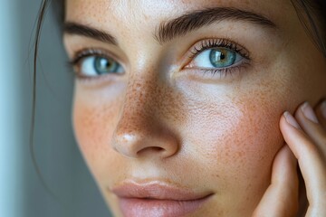 Close-up of a woman using skin care serum in her daily routine, applying nourishing products for glowing skin, Generative AI