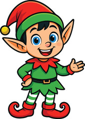 Dabbing Cute Elf Vector