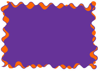 ハロウィンフレーム８・紫の背景にオレンジの波のフレーム