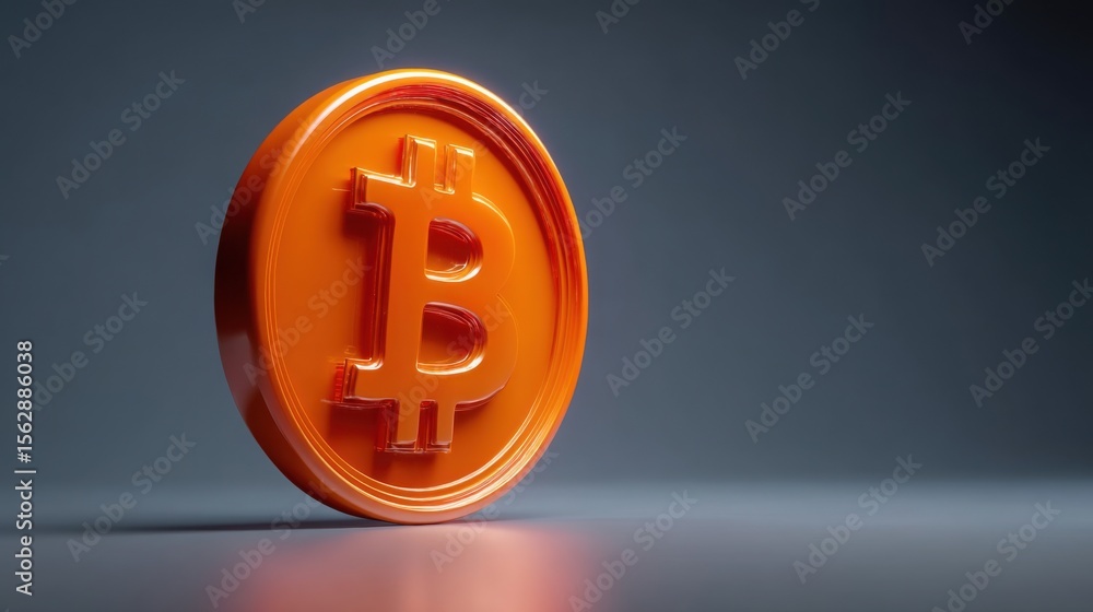 Poster single coin representing financial transactions and blockchain technology in the context of budget m