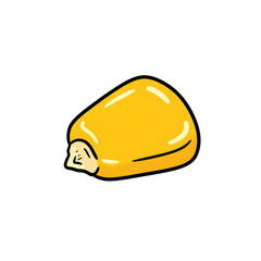 Fototapeta premium Cartoon Corn Kernel Illustration on Yellow Background png, isolated on transparent background