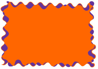 ハロウィンフレーム９・オレンジの背景に紫の波のフレーム