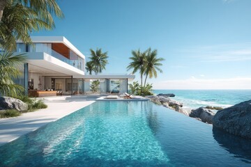 Fototapeta premium Modern beachfront villa (1)