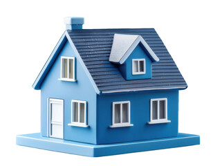 Obraz premium blue house mock up, real estate concept, transparent background