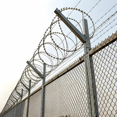 fence with barbed wire