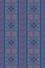 Colorful Pixel Boho Floral Pattern