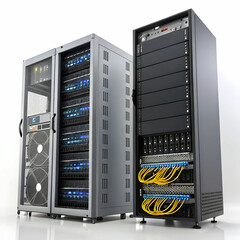 server rack with servers