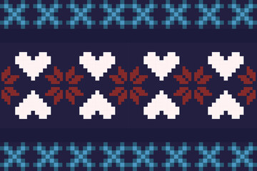 Colorful Pixel Boho Floral Pattern