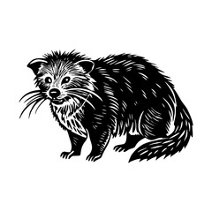 A glyph style illustration representing bearcat