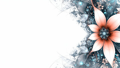 A floral abstract design with soft colors and intricate details.