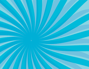Abstract blue sunburst background isolated flat design.