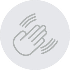 Hand Wave Vector Line Grey Circle Grey