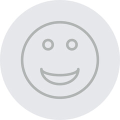 Happy Face Vector Line Grey Circle Grey