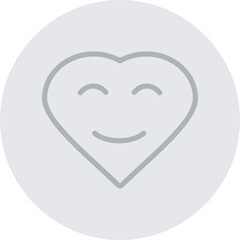 Joyful Heart Vector Line Grey Circle Grey