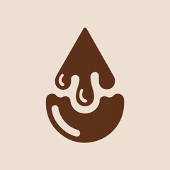 Brown Abstract Dripping Liquid Design Element drop