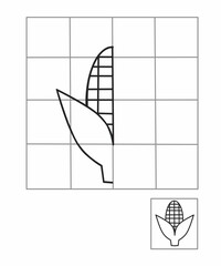 Symmetry drawing for kids, draw the other half side jack corn activity for kindergarten, complete picture worksheet, Symmetry worksheet autumn