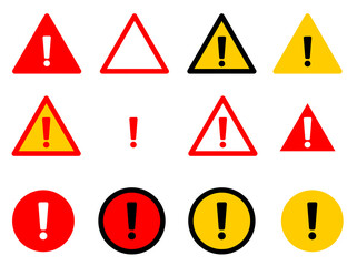 Alert Icons set for Warning and Notification Systems.