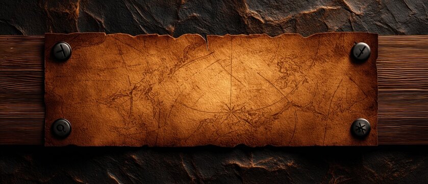 Aged parchment scroll on weathered wood