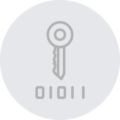 Encryption Key Vector Line Grey Circle Grey