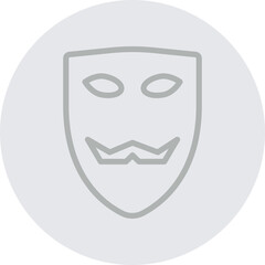 Anonymous Mask Vector Line Grey Circle Grey