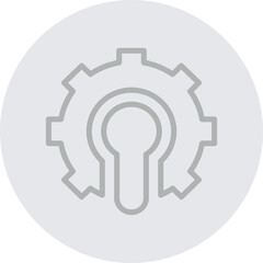 Privacy Settings Vector Line Grey Circle Grey