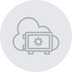 Cyber Vault Vector Line Grey Circle Grey