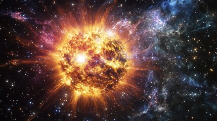 Exploding star in space