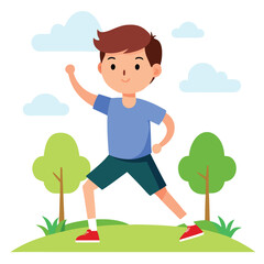 Fototapeta premium child is in different activities 