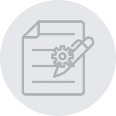 Writing Process Vector Line Grey Circle Grey