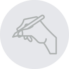 Author Hand Vector Line Grey Circle Grey