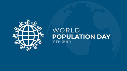 World Population Day Vector illustration simple design with blue color background