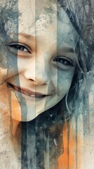 Child's face, artistic portrait