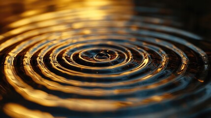 Raindrop patterns on surface with concentric circles soft light and calm rhythm ideal for mood or weather visuals