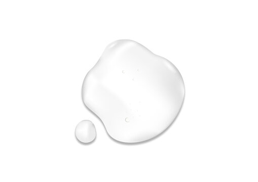 A drop of moisturizing gel or serum on a white background cosmetic product for skin care