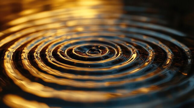 Raindrop patterns on surface with concentric circles soft light and calm rhythm ideal for mood or weather visuals