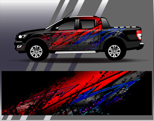 Car wrap design vector. Graphic abstract stripe racing background designs for vehicle, rally, race, adventure and car racing livery