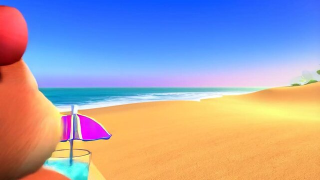 Hamster relaxation on beach