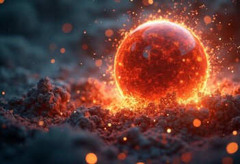 Close up of Flame Sphere Art