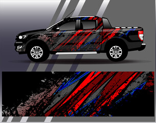 Car wrap design vector. Graphic abstract stripe racing background designs for vehicle, rally, race, adventure and car racing livery